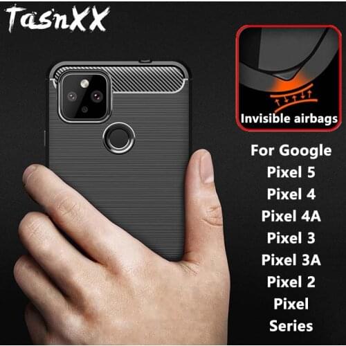For Google Pixel 5 5A 4 3 3A 2 XL Soft Fiber Silicone Phone Case for Pixel 5 XL 4A 5G Back Cover Protector Bumper with Airbags