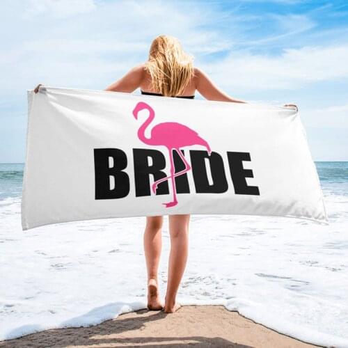 Flamingo Get Flocked Up Beach towel Wedding Engagement bride to be Bachelorette hen Party Bridal Shower Travel Honeymoon Gift
