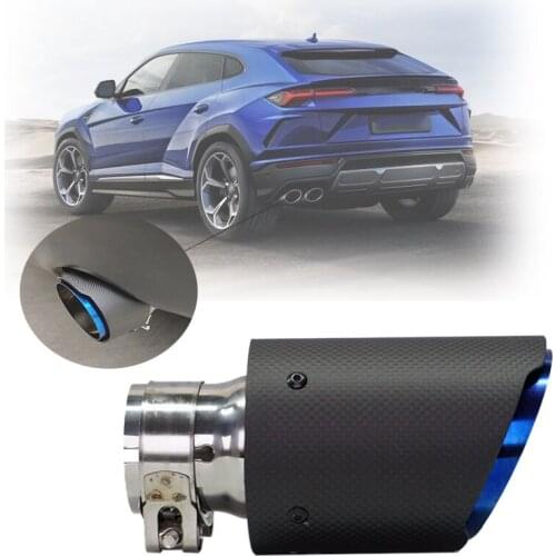 Geetha Car Modification Matte 3k Carbon Exhaust System Tail Pipe Stainless Steel Pipes Tail Muffler Universal End Tip Auto Parts