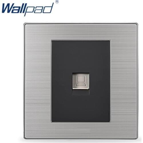 2019 Hot Sale COM Socket Wallpad Luxury Wall Switch Network Outlet Black / Champagne AC 110-250V