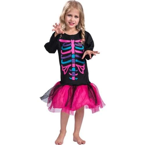 Halloween cosplay skull dress girl suit costume