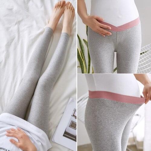 Cotton Women Pregnant Leggings High Elasticity Maternity Nine Points Pants Spring Autumn Fashion New 2021