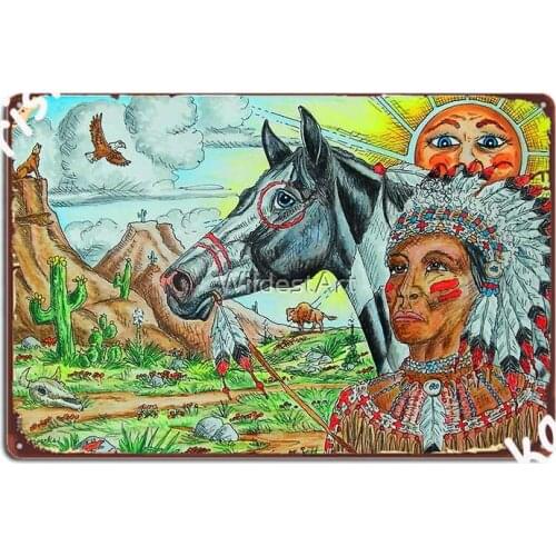 Zentangle Indian Metal Sign Plaques Living Room Club Home Funny Tin Sign Poster