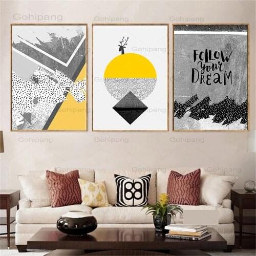 Canvas Painting Nordic Style Vintage Geometric Art Print Poster Marble Wall Pictures for Home Decoration Giclee Wall Art Decor