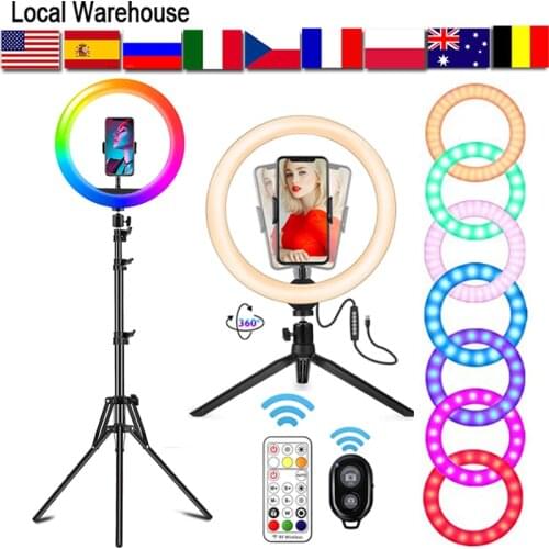 Fotografia camera ring light 26cm ring light avec trepied 200cm Bluetooth 10inch camera licht Free shipping from Eu warehouse