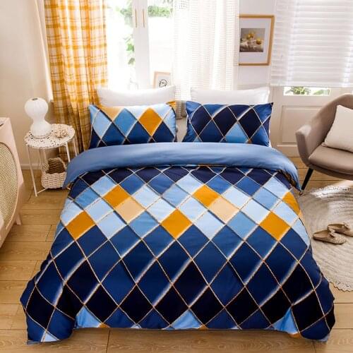 Nordic Plaid Bedding Sets Geometric Duvet Cover Set with Pillowcase 200x230cm 220x240cm Double Queen King Size Quilt Cover