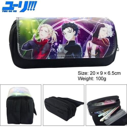 Cosplay Anime YURI !!! on ICE Long Wallet Zipper Purse Makeup Brush Bag Case Pen Pencil Pouch Bag Girl Boys Gifts
