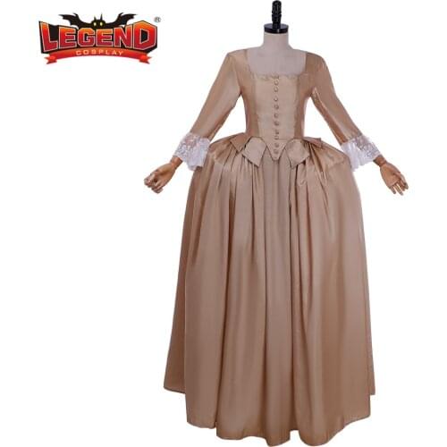 Cosplay legend Musical Hamilton Cosplay Dress Hamilton Peggy Schuyler Stage Apricot Gown Women Colonial Dress WH001