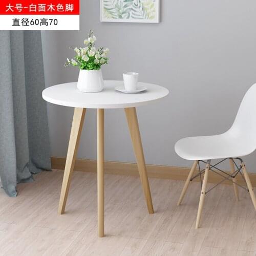 Round Nordic Solid Wood Coffee Table Bed Sofa Side Table Movable Tea Fruit Snack End Table Small Desk Living Room Furniture