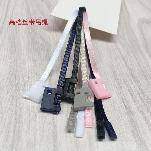 500PCS High grade ribbon rope tag wire sling hand tag rope seal lock cords for clothing hang Tag for clothing string buckle