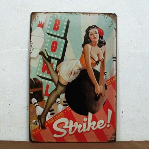 50pcs/lot Metal Sign shabby chic 20*30cm G-57 Tin Sign BOWL GIRL Tinplate Poster Metal Painting Decor Wall Home Bar Pubs Cafe Sh