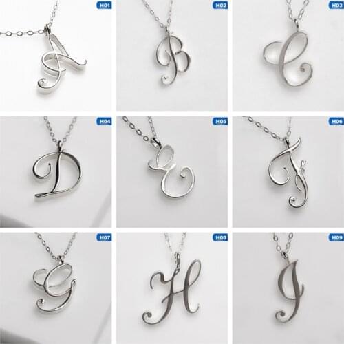 Fashion Initial Alphabet Letter Necklace All 26 English A-Z Cursive Luxury Monogram Name Letters Word Chain Necklaces jewelry