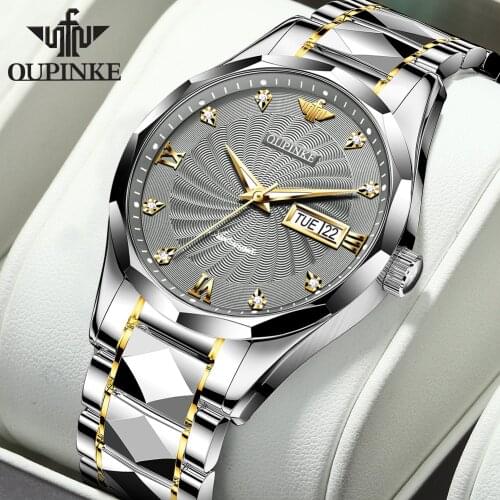 OUPINKE Mens Mechanical watches sapphire glass Luxury Automatic Wrist Watch Stainless Steel Waterproof Fashion Mens Gifts 3169