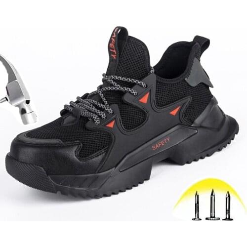 New Mens Casual Safety Shoes with Steel toe cap Lightweight Comfortable Work Boots For Women Indestructible Plus size Sneakers