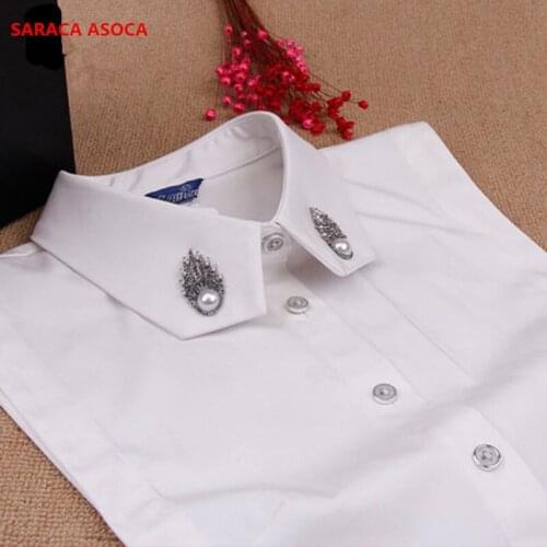 Wholesale Fashion Removeable Diamond False Collars Adjustable Band Detachablale White Fake Collar Women A61-8024