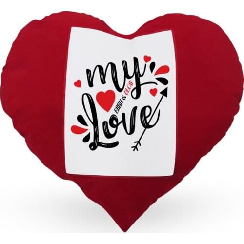 Personalized My Love Red Heart Pillow Case-1