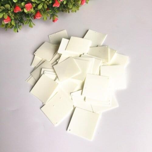 500g 30*30mm Flat Square Sequins For Crafts Sewing Accessories With 1 Side Hole Ivory Beige Customized Confetti Spangles