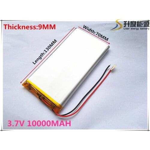 Polymer battery 10000 mah 3.7V 9070130 smart home MP3 speakers Li-ion battery for dvr,GPS,mp3,mp4,cell phone,speak