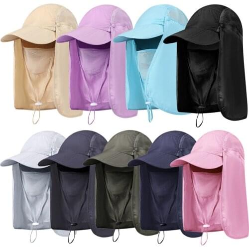 Unisex Collapsible Sunhat Summer Outdoor Quick-drying Sunscreen Fisherman Hat Fishing Breathable Sun hats Female Face Mask