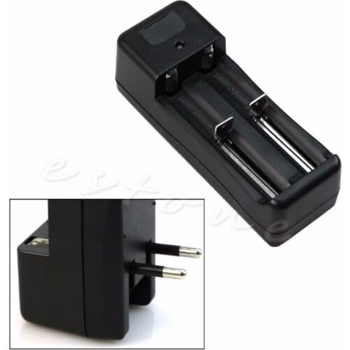 1 PC Universal Black Dual Battery Charger for 18650 Li-ion Battery EU