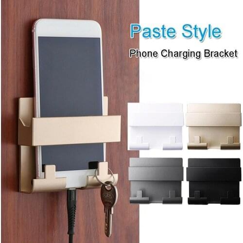 1pcs Hotel Universal Paste Style Mobile Phone Charging Holder Bracket For Keyring Wall Mount Stand