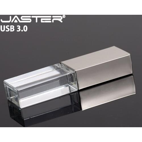 JASTER USB 3.0 Crystal Pen Drive Silver USB Flash Drive 4GB 8GB 16GB 32GB 64GB Black Flash Card Disk Golden Flash Memory Stick