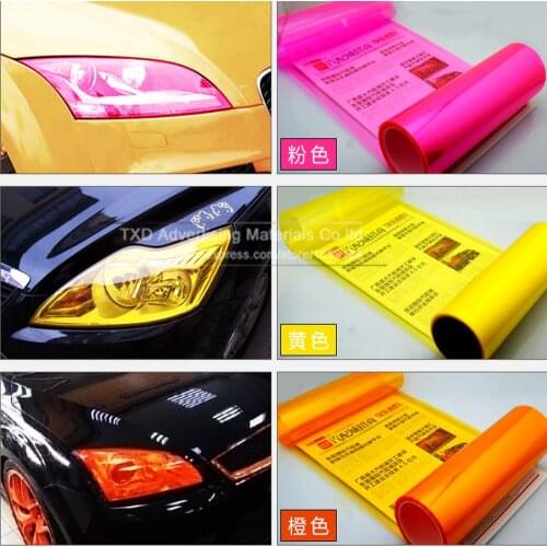 40cmx1/2/3/4/5/6/9M Car headlights Auto Car Light Headlight Taillight Vinyl Film Sticker Transparent Film Car Light Color change