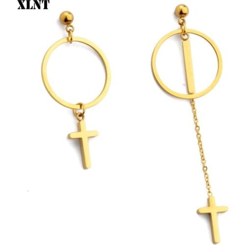 XLNT 2019 new Fashion Earrings Punk Simple Gold Long Section Tassel Pendant Size Circle Earrings For Ladies Gifts Wholesale