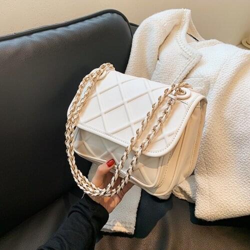 PU Leather Chain Bag for Women 2021 Flap Crossbody Shoulder Bags with Short Handle for Women 2021 Handbags and Purses Totes SAC