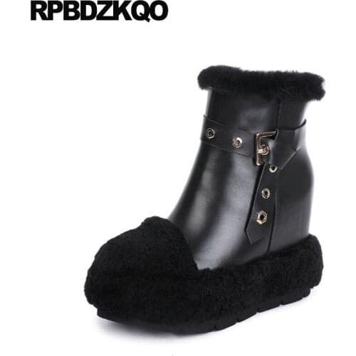 Ankle Black Side Zip Boots Extreme Fetish Rivet Flatform Shoes High Heel Booties Stud Elevator Platform Quality Women Studded