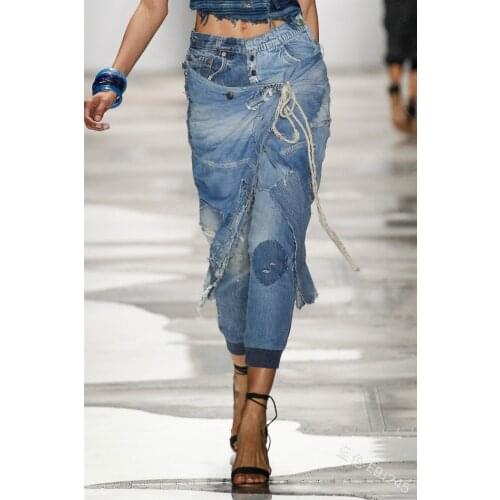 WEPBE Womens Jeans Low Waist Fashion Women Vintage Denim Hole Lace Up Female Stretch Slim Sexy Pencil Pant Distressed Jeans