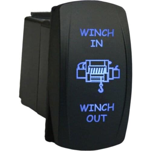 1pc 12V 7 Pin Winch In Out Switch Rocker LED For Jeep Polaris UTV Truck Boat Car Switches Relays Replacement For Off Road Yacht