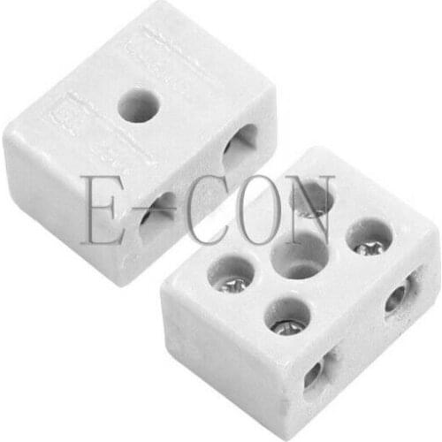 1pcs 2W5H High Temperature Porcelain Terminal Block 25A 380V 40*33*23mm