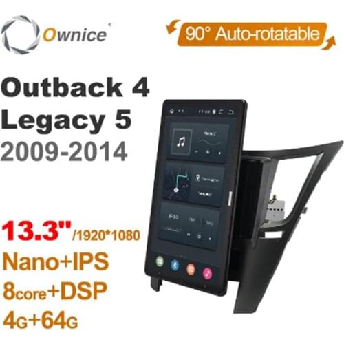 13.3 Inch 1920*1080 Ownice Android 10.0 Car Radio for Subaru Outback Legacy 5 2009 - 2014 Multimedia Audio GPS Player Rotatable