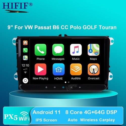 2 Din Android11 Car Multimedia GPS Navigation For Amarok Volksagen VW Passat B6 golf 56 Skoda Octavia 2 Superb 2 Seat Leon radio