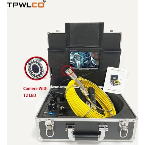 23MM Lens Portable Drain Pipe Inspection Camera 7inch Industrial Pipe Sewer Duct Endoscope Video Camera IP68 Waterproof