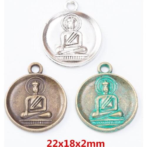 40 pieces of retro metal zinc alloy Buddha pendant for DIY handmade jewelry necklace making 7391