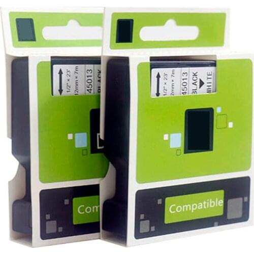 45013 45010 45018 Labeling Tape D1 Cartridge Compatible Dymo D1 Label Tapes for LM160 LM280 260P PNP Printer 12mm black on white