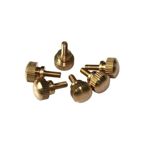5pcs M3 brass high head knurled hand screws straight grain hands twist bolts screw handle knob brassiness bolt 6mm-16mm long
