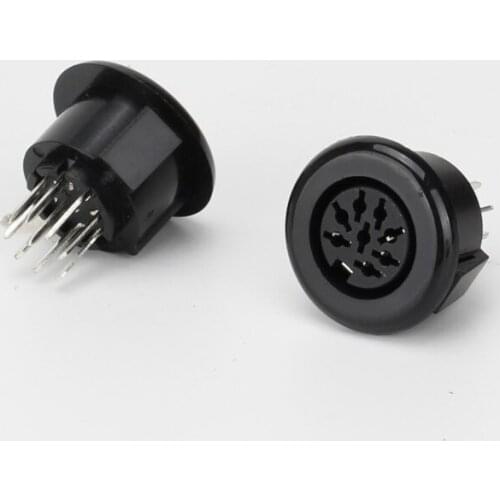 5pcs Din Socket 8 Position Female 8 Pin PCB Vertical Straight Through holes PCB SDS-J DS Power 2A 110V AC Circular Receptacle