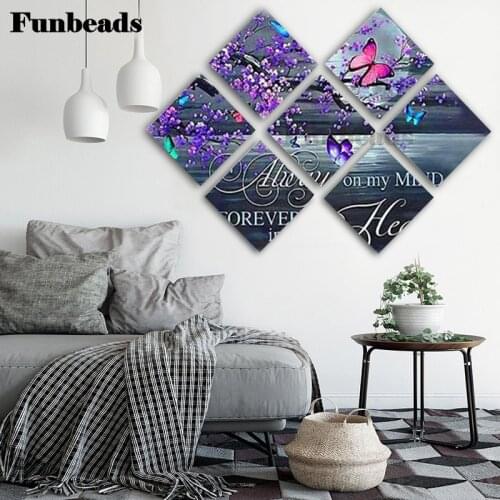 7 Pieces butterfly Plum blossom diamond mosaic love,moon text diamond paint custom,diamond painting full square /round FF4368