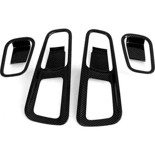 Car Styling Accessories For Hyundai Venue 2019 2020 ABS Carbon Fiber Interior Side Door Bowl Cup Frame Cover Sticker Trims