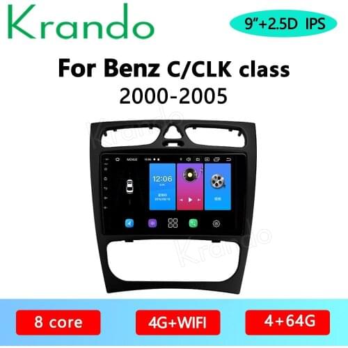 Krando Android 10.0 9" IPS Full Touch Car Multimedia Radio For Mercedes Benz C-CLK 2000-2005 Audio GPS Carplay DSP WIFI Navi