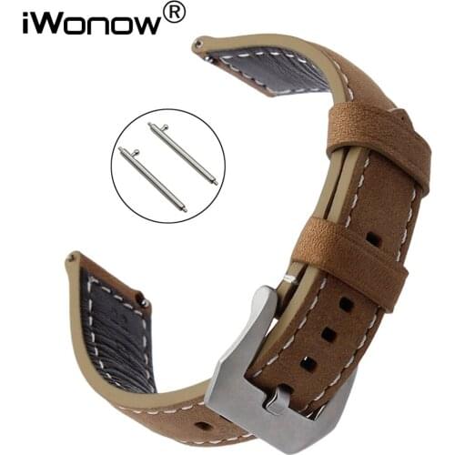 Quick Release Italy Genuine Leather Watchband 22mm for LG G Watch Urbane Asus ZenWatch 1 2 Men Ticwatch 1 46mm Wrist Band Strap