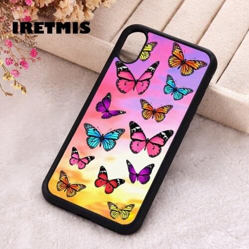 Iretmis 5 5S SE phone cover cases for iphone 6 6S 7 8 Plus X Xs Max XR 11 12 MINI Pro Soft Silicone Colorful Butterfly Patterns