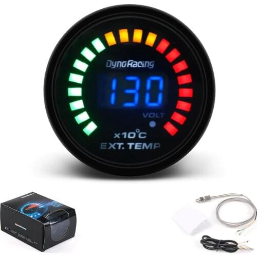 Dynoracing 2inch 52MM Digital 20LED Exhaust Gas temp Gauge Auto Car Styling EGT EXT Temperature Gauge Car meter