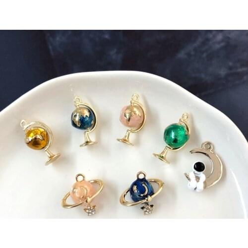 DIY planet series earring materials, astronaut globe pendant, homemade earrings, pendant earrings, accessories, earrings
