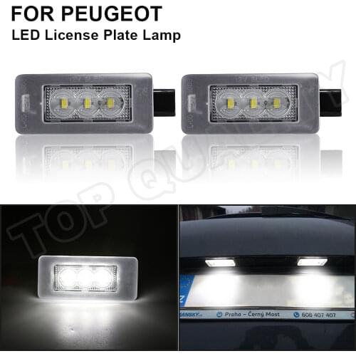 2PCS Canbus Error Free LED License Number Plate Light For Peugeot 207 308 2008 208 For Citroen C5 OEM#:9661480980