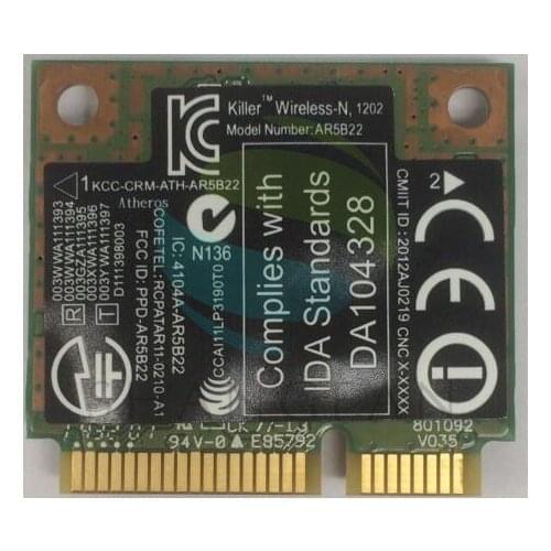 Dual Band Bigfoot networks Killer N1202 AR5B22 0CTJ7G CTJ7G Mini PCI-E 300mbps BLUETOOTH 4.0 WIRELESS laptops WIFI CARD