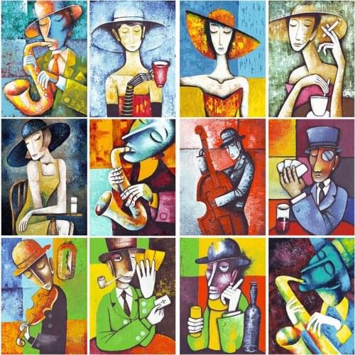 Figure Lady Man 5D DIY Diamond Painting Abstract Home Decor Nordic Cartoon Mosaic Poster Bar Bedroom Art Gift Full Drill